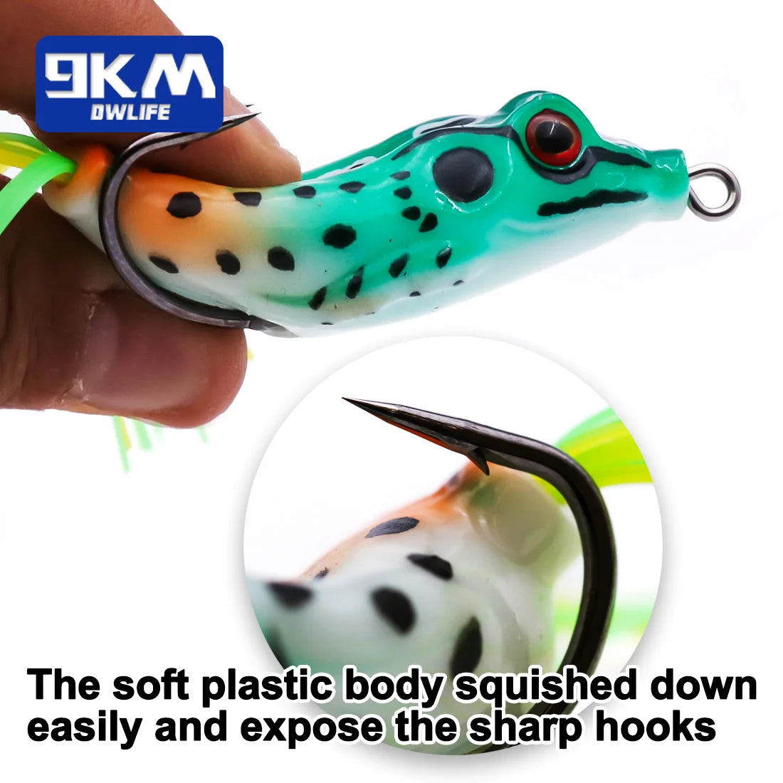Topwater Frog Lures 6~14G Fishing Lures Bass PVC Fork Tail Frog Artificial Soft Bait Freshwater Weedless Soft Baits Snakehead