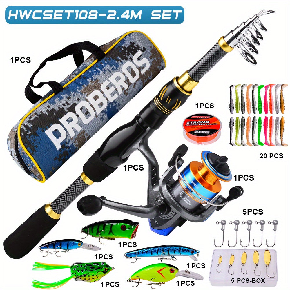 NNETM Fishing Rod Reel Combo Kit with Lures and Bag-2