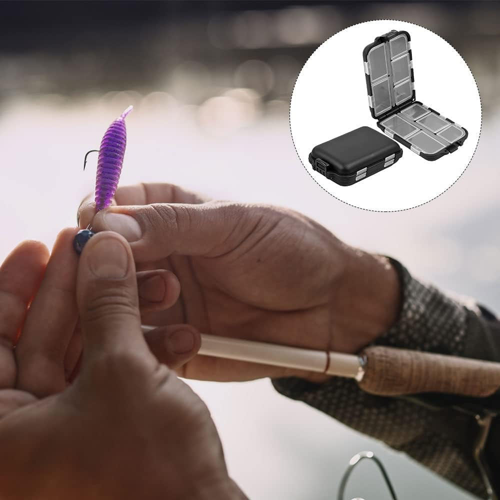 4 Stück Klein Angelbox Köderbox Angeln Tackle Box, 10 Fächer Angelköder Box | Doppelschicht, Wasserdicht Fishing Tackle Box Haken Köder Aufbewahrungsbox Köderbehälter Boxen, Tragbar, Für Angelzubehör