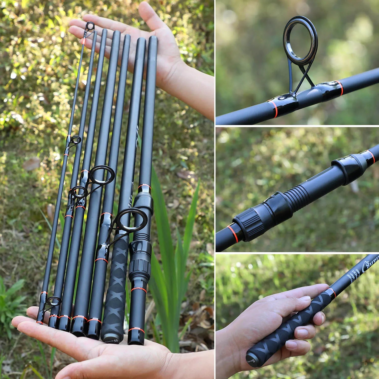 3.0M/ 3.6M 6/7 Sections Carp Fishing Rod Feeder Hard Carbon Fiber Fishing Rod Travel Fishing Pole Fishing Tackle